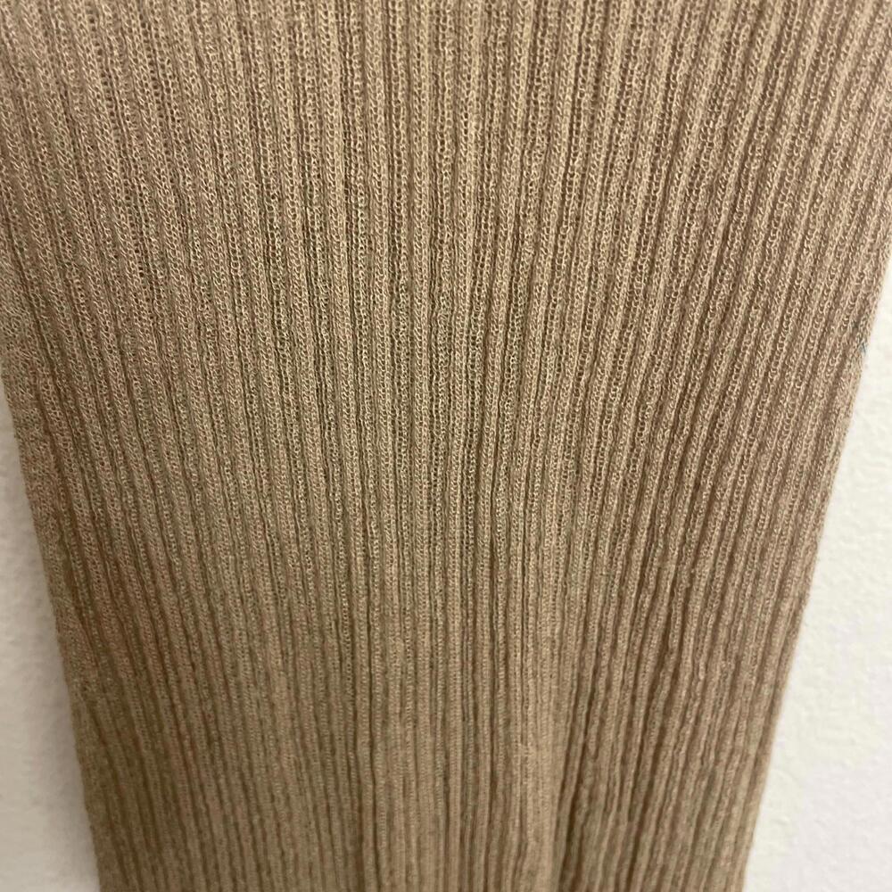 Helsa Justin Knit Off the Shoulder Sheer Long Sleeve Beige Maxi Dress S $258msrp - Picture 10 of 11